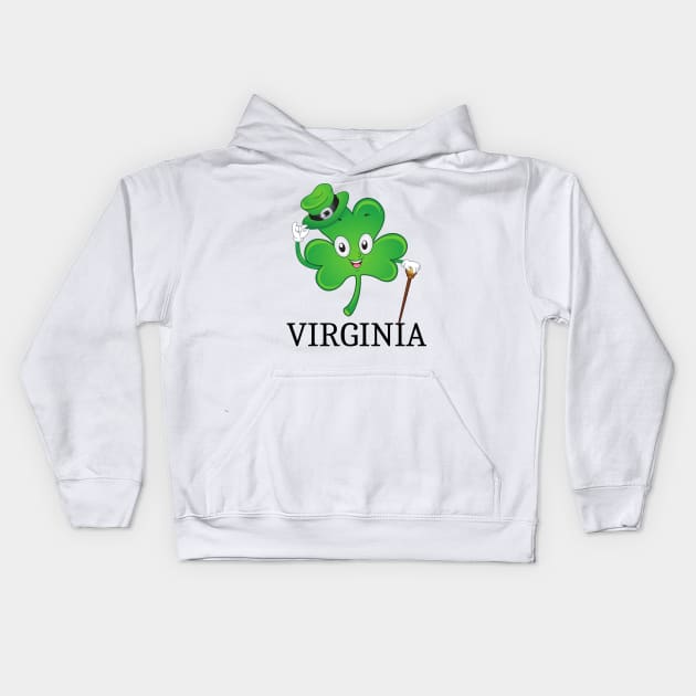 St Patrick&#39;s  Irish Shamrock VIRGINIA, Irish Gift for Wife Kids Hoodie by yassinebd